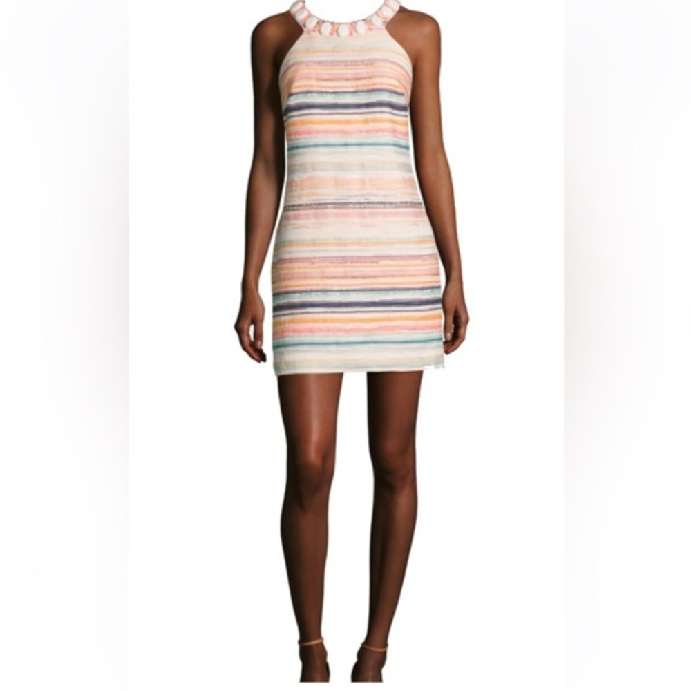 Trina Turk Sz 10 Aptos Jacquard Beaded Neck Dress NWT